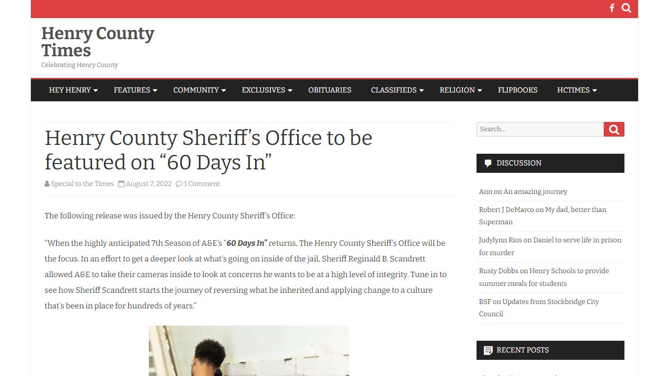 Henry County Sheriff’s Office to be featured on “60 Days In”